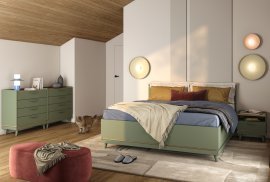 Schlafzimmer Scandi – Eiche geölt in verblasstem Grün/verblasstes Grün