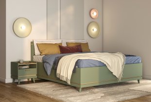 Schlafzimmer Scandi – Eiche geölt in verblasstem Grün/verblasstes Grün