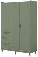 Garderobenschrank Scandi – Eiche geölt in verblasstem Grün/verblasstes Grün