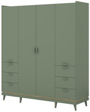 Garderobenschrank Scandi 2 – Eiche geölt in verwaschenem Grün/verwaschenes Grün