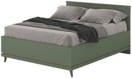 Bett Scandi 160x200 cm – Eiche geölt in verblasstem Grün/verblasstes Grün