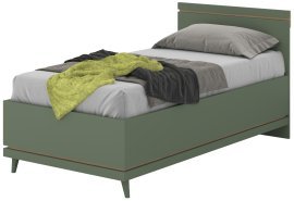Bett Scandi 100x200 cm – Eiche geölt in verblasstem Grün/verblasstes Grün