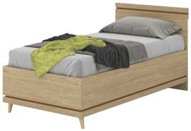 Bett Scandi 100x200 cm – geölte Eiche/geölte Eiche-Ziegel