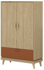 Schrank Scandi – geölte Eiche/geölte Eiche-Ziegel