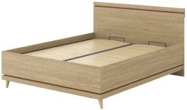 Bett Scandi mit Hebemechanismus 160x200 cm – geölte Eiche/geölte Eiche-Ziegel