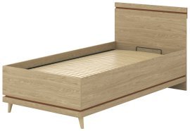 Bett Scandi mit Hebemechanismus 100x200 cm – geölte Eiche/geölte Eiche-Ziegel