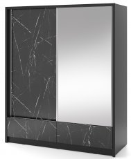 Schwarz matt/schwarzer Marmor