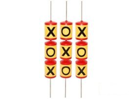 Gelbes Kinderset für das Spiel Tic-Tac-Toe