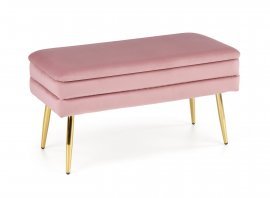 Bank Velva mit Stauraum - rosa / gold