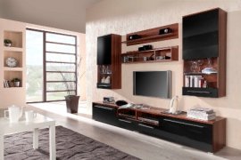 TV-Regal Luna - Zwetschge/Schwarz