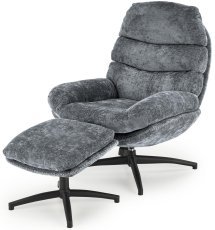 Sessel Dario mit Hocker - blau