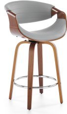 Barhocker H123 - grau/Nuss