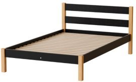 Bett Inka 120x200 cm - schwarz/Eiche