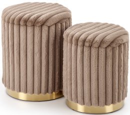 Set aus 2 Hockern Fido – Cappuccino