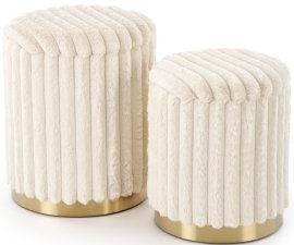 Set aus 2 Hockern Fido – Creme