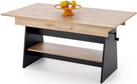 Ausziehbarer Esstisch Erika - 120-160 cm - Eiche Artisan/Schwarz