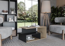 Couchtisch Iva - Artisan Eiche/Schwarz