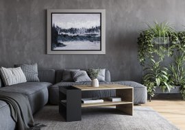Klubska miza Murcia - artisan hrast/črna