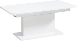 Ausziehbarer Esstisch Opti - 126-167 cm - Weiß Hochglanz