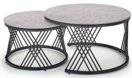 Set aus Couchtischen Flamingo – Aschmarmor/Schwarz