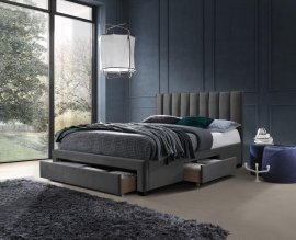 Bett Grace – 140x200 cm – Samt in Aschegrau
