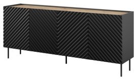 Kommode Onda 4D2SZ – Schwarz/Artisan-Eiche