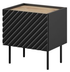 Nachttisch-Set Onda – Schwarz/Eiche Artisan