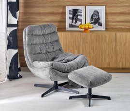 Sessel mit Fußstütze Olympic – grau