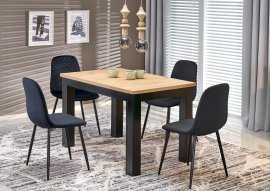 Ausziehbarer Esstisch Gizmo – 120–160 cm – Eiche Artisan/Schwarz