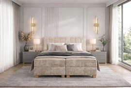 Boxspringbett Largo 160x200 cm – Beige