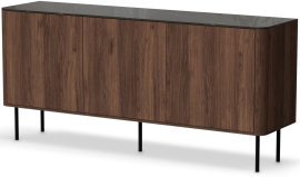 Kommode Solano KM-1 – Warmia-Nuss / schwarzer Marmor