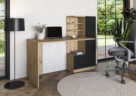 Schreibtisch Hobas – Eiche Artisan/Schwarz