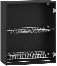 Oberschrank mit Abtropfgitter Vento - G-60/72 - schwarz
