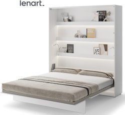 Kleiderschrankbett Lenart - Bed Concept 13 - 180x200 cm - weiß Hochglanz