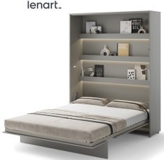 Kleiderschrankbett Lenart - Bed Concept 12 - 160x200 cm - grau