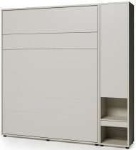 Bed Concept - Set aus Schrankbett BC-13, Kopfteil BC-33, 1x LED, Schränken BC-07 und Matratze – 180x200 cm – Kaschmir/Beige