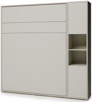 Bed Concept - Set bestehend aus Bett im Schrank BC-13, Kopfteil BC-33, 1x LED, Schränken BC-08 und Matratze – 180x200 cm – Kaschmir/Beige