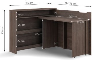 Bed Concept - Klappbarer Schreibtisch CW-01 – Eiche Dunin