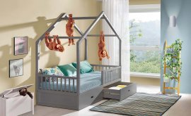Bett Wiktor mit Schublade - 90x200 cm - anthrazit