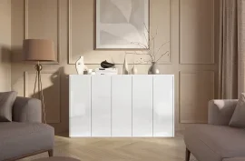 Kommode Easy EA-01 - weiß glänzend/skandi Eiche