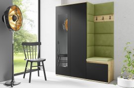 Set für den Flur mit Spiegel Emi 11 - Artisan Eiche/Schwarz