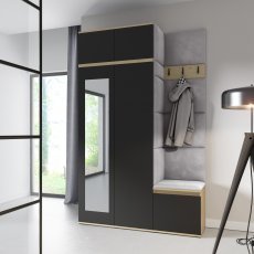 Set für den Flur Emi 20 - Artisan Eiche/Schwarz