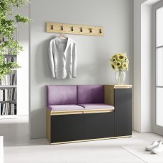 Set für den Flur Emi 25 - Artisan Eiche/Schwarz