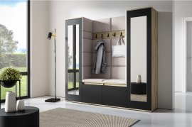 Set für die Diele Emi 31 mit Spiegel - Eiche Artisan/Schwarz