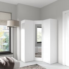 Eckschrank Emi 40 mit Spiegel - weiß