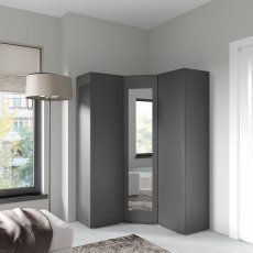 Eckschrank Emi 40 mit Spiegel - Graphit