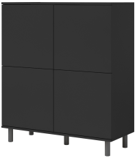 Kommode Logan 4D Metallrundbeine - schwarz