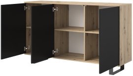 Kommode Logan 3D Metallbeine - Artisan Eiche/Schwarz