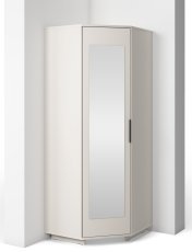 Eckkleiderschrank mit Spiegel Bianco