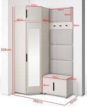PKMebel - Flurgarderoben-Set Bianco 18